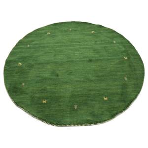 Tapis en laine Gabbeh Uni rond Vert - 80 x 80 cm