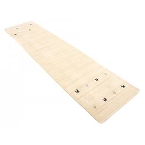 Tapis de couloir Gabbeh Uni Blanc - 75 x 200 cm