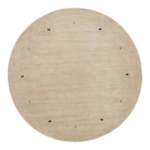 Wollen vloerkleed Gabbeh Uni rond wol - Wit - 80 x 80 cm