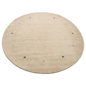 Wollen vloerkleed Gabbeh Uni rond wol - Wit - 80 x 80 cm