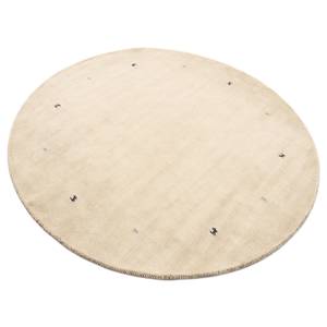 Wollen vloerkleed Gabbeh Uni rond wol - Wit - 80 x 80 cm