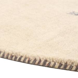 Wollen vloerkleed Gabbeh Uni rond wol - Wit - 80 x 80 cm