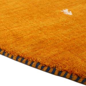 Wollteppich Gabbeh Uni Rund Wolle - Orange - 150 x 150 cm