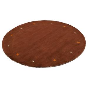 Wollteppich Gabbeh Uni Rund Wolle - Braun - 80 x 80 cm