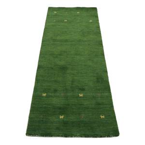 Loper Gabbeh Uni wol - Groen - 80 x 450 cm