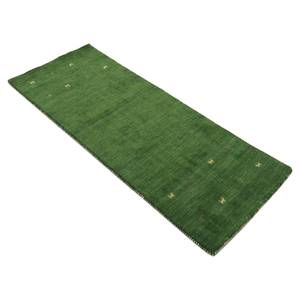 Loper Gabbeh Uni wol - Groen - 80 x 450 cm