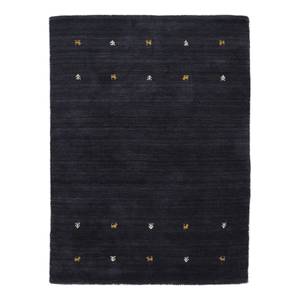 Tapis en laine Gabbeh Uni Noir - 60 x 90 cm