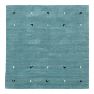 Tapis en laine Gabbeh Uni carré Turquoise - 60 x 60 cm