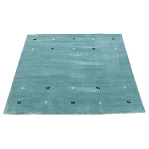 Tapis en laine Gabbeh Uni carré Turquoise - 60 x 60 cm