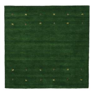 Tapis en laine Gabbeh Uni carré Vert - 120 x 120 cm