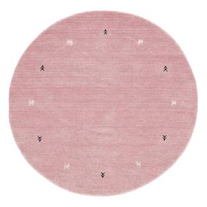 Wollen vloerkleed Gabbeh Uni rond wol - Roze - 150 x 150 cm