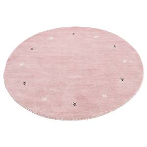 Tapis en laine Gabbeh Uni rond Rose foncé - 150 x 150 cm