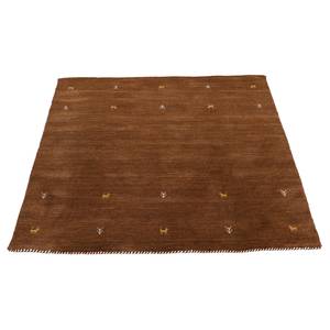 Wollen vloerkleed Gabbeh Uni Vierkant wol - Bruin - 60 x 60 cm