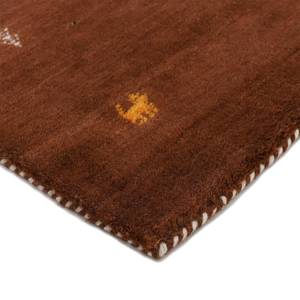 Tapis en laine Gabbeh Uni carré Marron - 60 x 60 cm