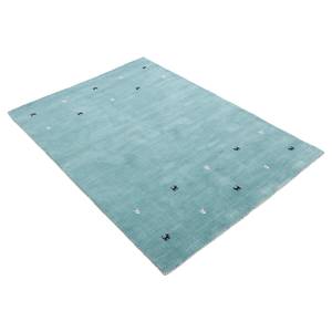 Wollen vloerkleed Gabbeh Uni wol - Turquoise - 60 x 90 cm