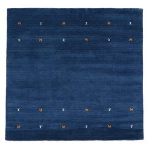 Tapis en laine Gabbeh Uni carré Bleu - 60 x 60 cm