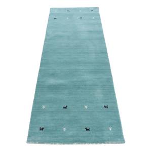 Tapis de couloir Gabbeh Uni Turquoise - 80 x 450 cm