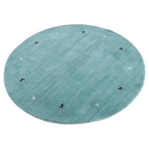 Tapis en laine Gabbeh Uni rond Turquoise - 150 x 150 cm