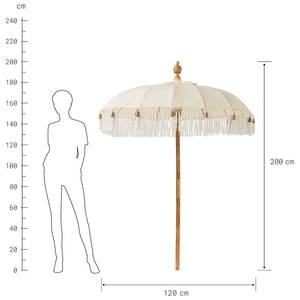 Sonnenschirm MACRAMÉ Baumwolle / Mangoholz - Durchmesser: 120 cm