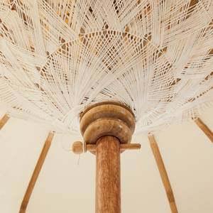 Sonnenschirm MACRAMÉ Baumwolle / Mangoholz - Durchmesser: 180 cm