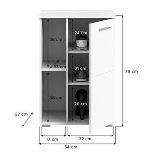 Garderobenset Bhanduri 4-teilig - 110 cm Hochglanz Weiß / Matt Weiß