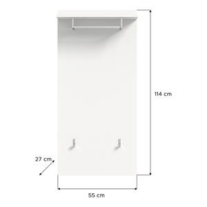 Kompaktgarderobe Bhanduri - 165 cm Hochglanz Weiß / Matt Weiß