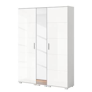 Garderobenschrank Bhanduri 140 cm Hochglanz Weiß / Matt Weiß