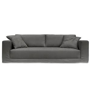 3-Sitzer Sofa Grety mit Wechselbezug Webstoff Stormy: Dunkelgrau