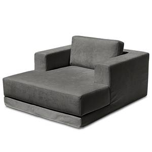 Fauteuil XXL Grety avec housse amovible Tissu Stormy: Gris foncé