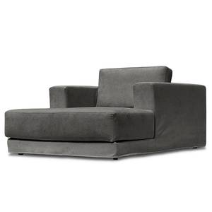 Fauteuil XXL Grety avec housse amovible Tissu Stormy: Gris foncé