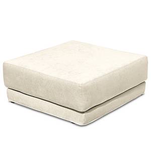 Polsterhocker Grety mit Wechselbezug Webstoff Stormy: Creme