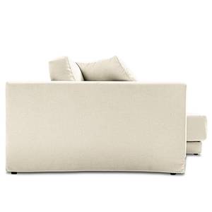 Ecksofa Grety mit Wechselbezug Webstoff Stormy: Creme - Longchair davorstehend rechts