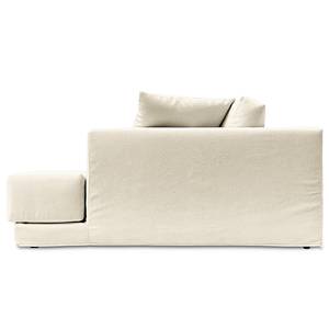 Ecksofa Grety mit Wechselbezug Webstoff Stormy: Creme - Longchair davorstehend rechts