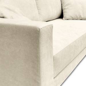 Ecksofa Grety mit Wechselbezug Webstoff Stormy: Creme - Longchair davorstehend rechts