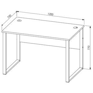 Bureau Moosic Artisan eikenhouten look/grafietkleurig - Breedte: 120 cm