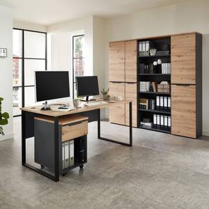 Bureau Moosic Artisan eikenhouten look/grafietkleurig - Breedte: 170 cm