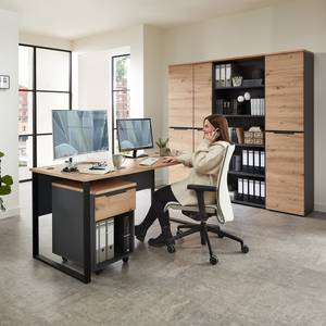 Bureau Moosic Artisan eikenhouten look/grafietkleurig - Breedte: 170 cm