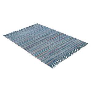 Tapis en coton Kelim Chindi Bleu - 200 x 290 cm