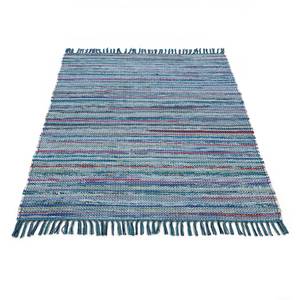 Tapis en coton Kelim Chindi Bleu - 160 x 230 cm