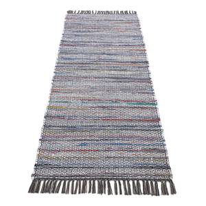 Tapis de couloir Kelim Chindi Gris - 80 x 400 cm