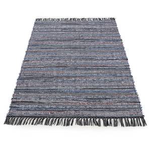 Katoenen vloerkleed Kelim Chindi katoen/polyester - Zwart - 120 x 170 cm