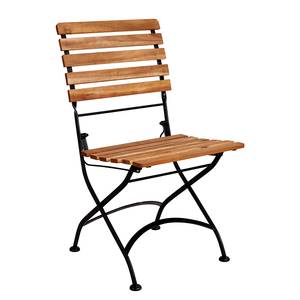 Chaises de jardin PARKLIFE - Lot de 2 Bois d’acacia certifié® FSC / Métal - Noir