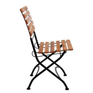 Chaises de jardin PARKLIFE - Lot de 2 Bois d’acacia certifié® FSC / Métal - Noir