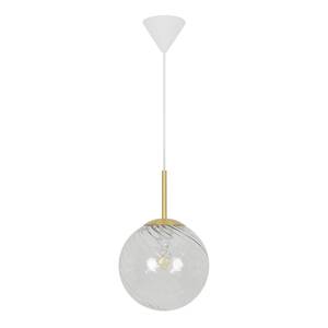 Hanglamp Chisell messing- wit - 1 lichtbron - Diameter: 25 cm