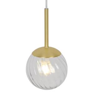 Hanglamp Chisell messing- wit - 1 lichtbron - Diameter: 15 cm