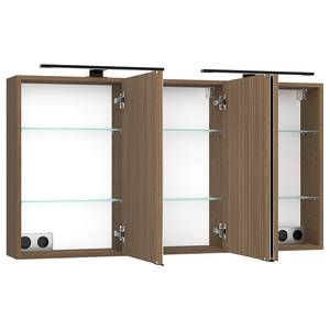 Badkamerset Rothbury 2-delig type B incl. verlichting - Canello eikenhouten look - Wit - Breedte: 120 cm