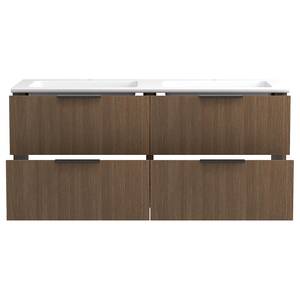 Badkamerset Rothbury 2-delig type B incl. verlichting - Canello eikenhouten look - Wit - Breedte: 120 cm