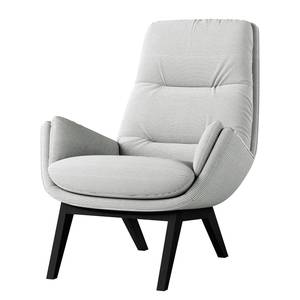 Fauteuil GARBO met houten pootjes Corduroy Snor: Grijs - Zwart