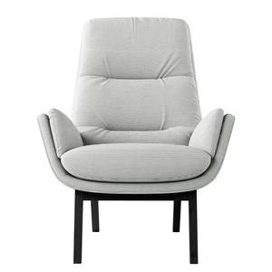 Fauteuil GARBO avec pieds en bois Velours côtelé Snor: Gris - Noir