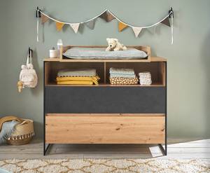 Verschoningscommode Lareille Artisan eikenhouten look/antracietkleurig